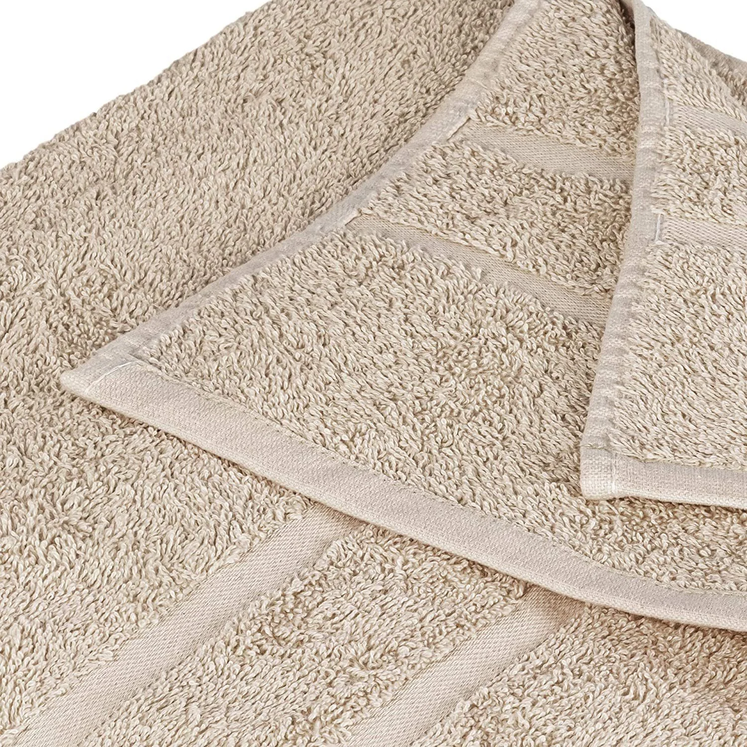 STICKANDSHINE Frottee-Handtücher – Farbe Sand / Creme, 100% Baumwolle, 500 g/m²